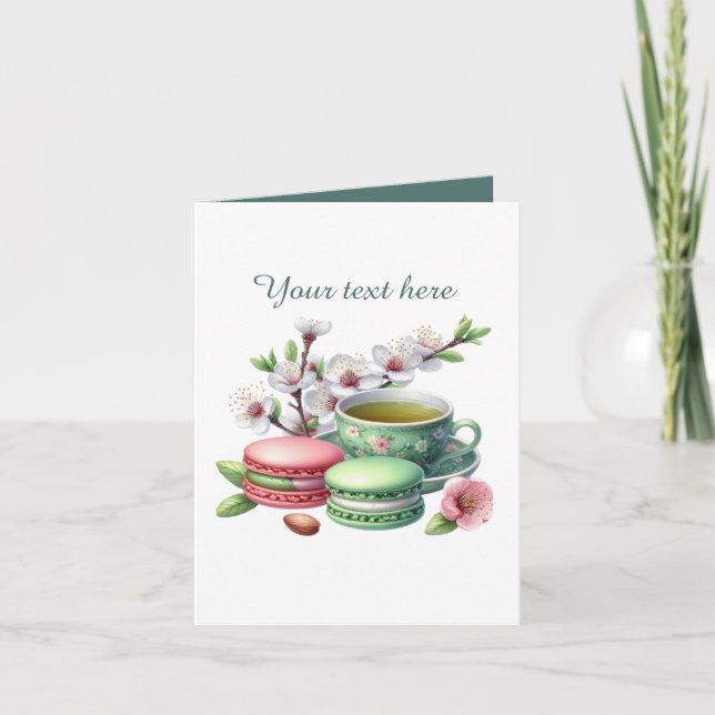 Cute tea älskare anpassade kort (Framsida)
