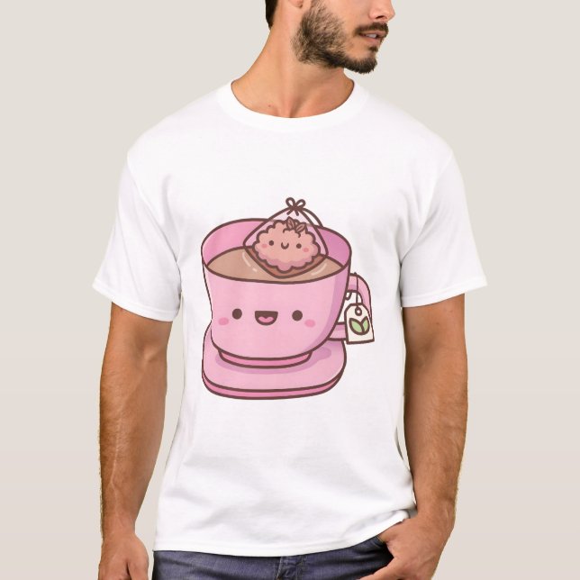 Cute Tea Bag och Tekopp T Shirt (Framsida)
