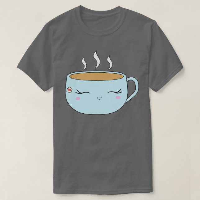 Cute Tea Kopp Blue T Shirt (Design framsida)