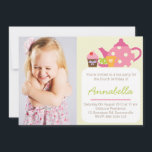 Cute Tea Party Kids Fotofödelsedagsinbjudan Inbjudningar<br><div class="desc">Cute Tea Party Kids Photo Birthday Bjud Ett sött te party gav inbjudan till perfekt för barn i barns födelsedag.</div>