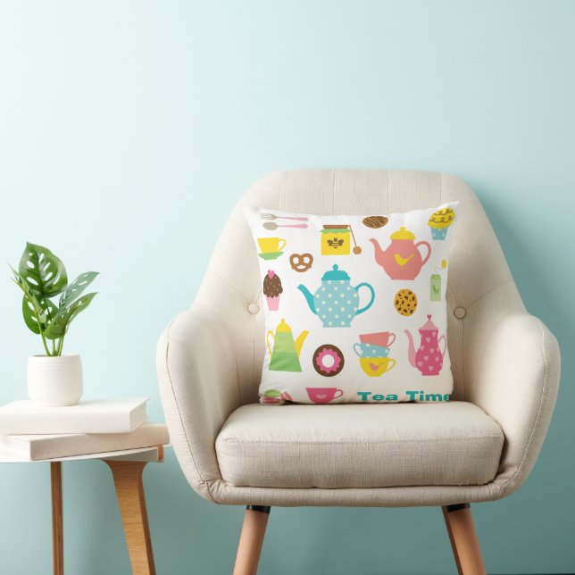 Cute Tea Party Pillow Kudde (Stol)