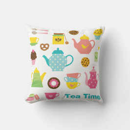 Cute Tea Party Pillow Kudde