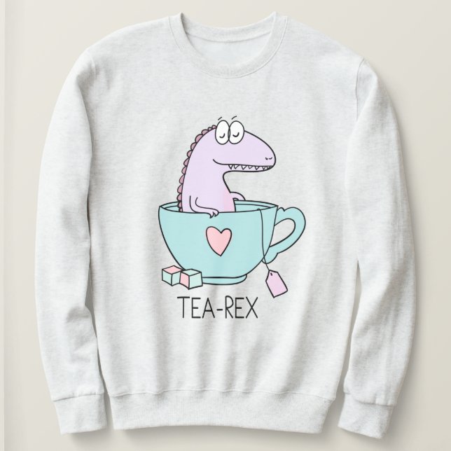 Cute Tea-Rex Sweatshirt T Shirt (Design framsida)