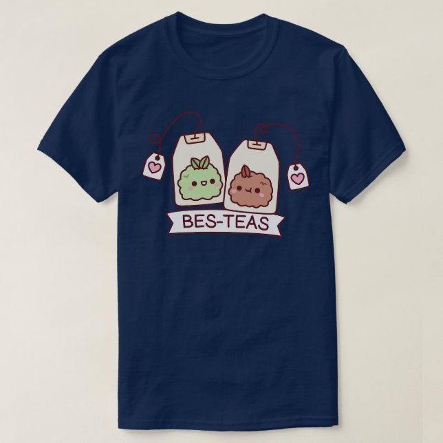Cute Teabags Tea Lövs Bes Teas Besties T Shirt (Design framsida)