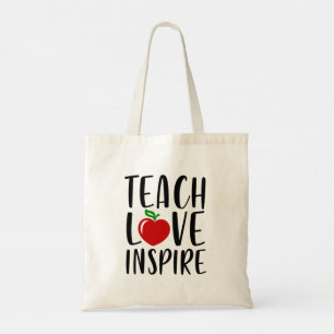 Cute Teach Kärlek Inspire Teacher Gift Tygkasse