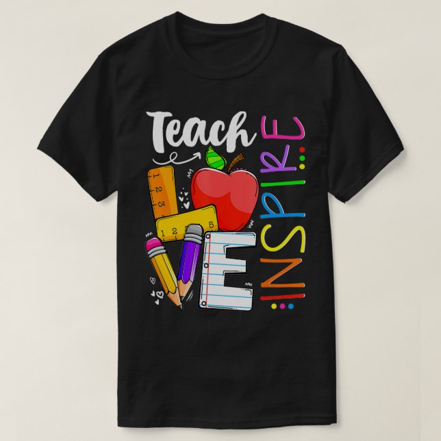 Cute Teach Love And Inspire Graphic  T Shirt (Design framsida)