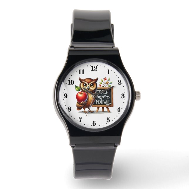 Cute Teach love inspire owl Armbandsur (Framsida)
