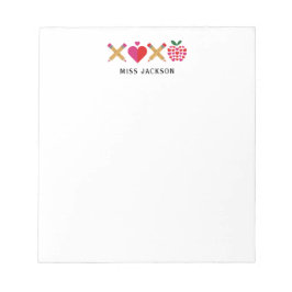 Cute Teacher Appreciation XOXO Colorful Anteckningsblock