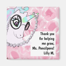 Cute Teacher Apprecition Unicorn Tack Magnet