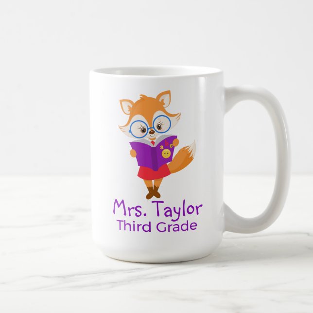 Cute Teacher Fox Kaffemugg (Höger)