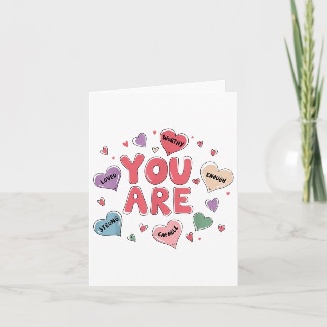 Cute Teacher Kids Valentines day Teach Heart Candy Kort (Framsida)