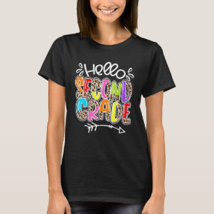 Cute Teacher Leopard Back to school Hej andra 2 T Shirt