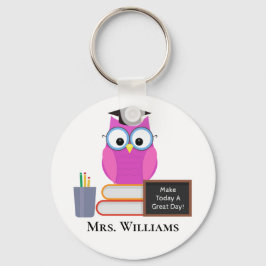 Cute Teacher Rosa Uggla Back to school Monogram Nyckelring