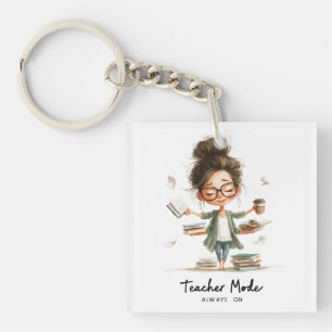 Cute Teacher-Tecknad med "Lärarläge alltid på"