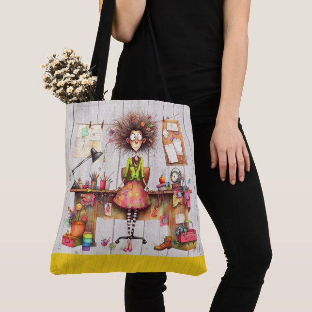 Cute Teacher Tote - se bak Tygkasse (Närbild)