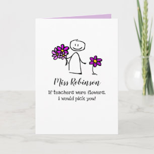 Cute Teacher-uppskattning Kort