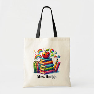 Cute Teacher's bokar äpple add namn Tygkasse