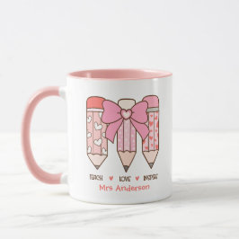 Cute Teacher's Valentine Pencil Custom Mugg
