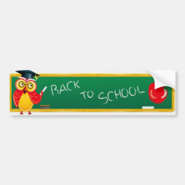Cute Teaching Uggla & Apple Back to school Bildekal