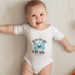 Cute Teal Butterfly Christian Bible Verse T Shirt