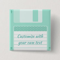 Cute Teal-diskett som ska anpassas med egen text