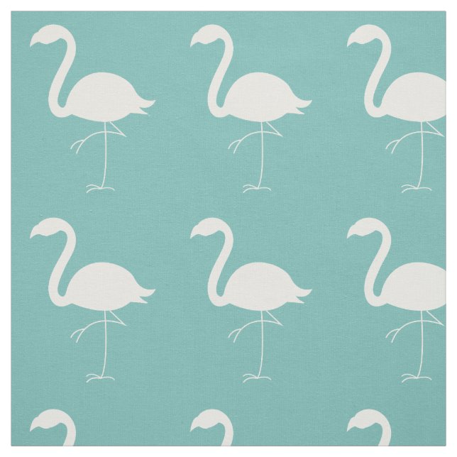 Cute Teal Flamingo Pattern Tyg (Provkarta)