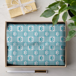 Cute Teal Gingham med Tass avtryck