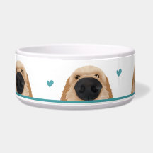 Cute Teal Hund Bowl