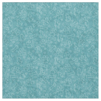 Cute Teal Hund Fabric Tyg