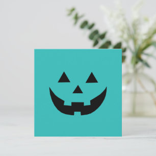 Cute teal jack o lantern lustigt Halloween-kort