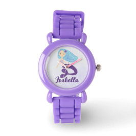 Cute Teal & Lila Sjöjungfru Princess i Pastel Armbandsur