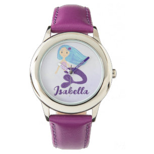 Cute Teal & Lila Sjöjungfru Princess i Pastel Armbandsur