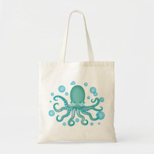Cute Teal Octopus Tygkasse