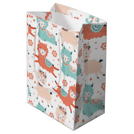Cute Teal Orange  Llama Boho Gift Kids