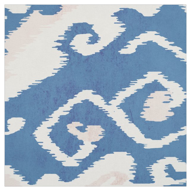 Cute tealblått och vitt ikat-mönster tyg (Provkarta)