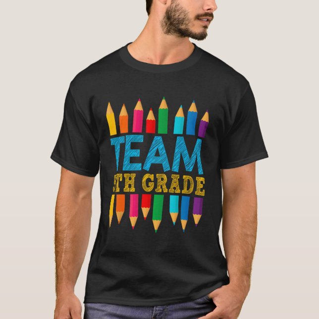 Cute Team 5: Klass Lärare Student Kids tillbaka ti T Shirt (Framsida)