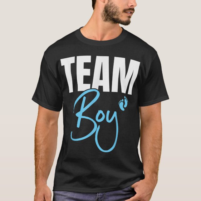 Cute Team Boy gender avslöjar party Idea för pappa T Shirt (Framsida)