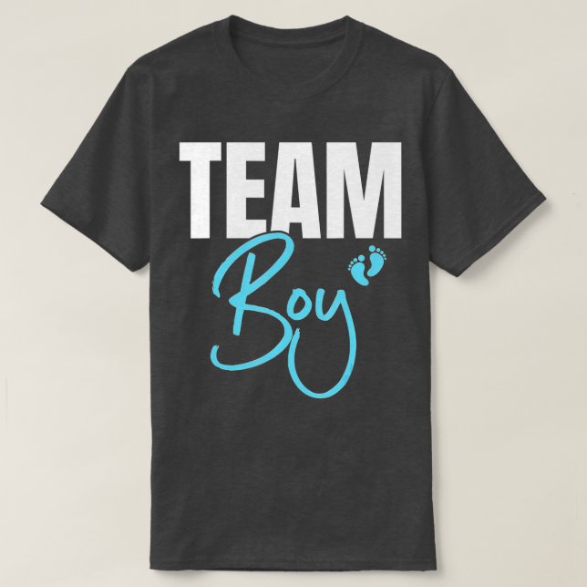Cute Team Boy gender avslöjar party Idea för pappa T Shirt (Design framsida)