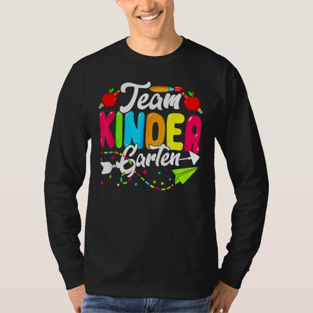 Cute Team Kindergarten Happy Back To School Teache T Shirt (Framsida)