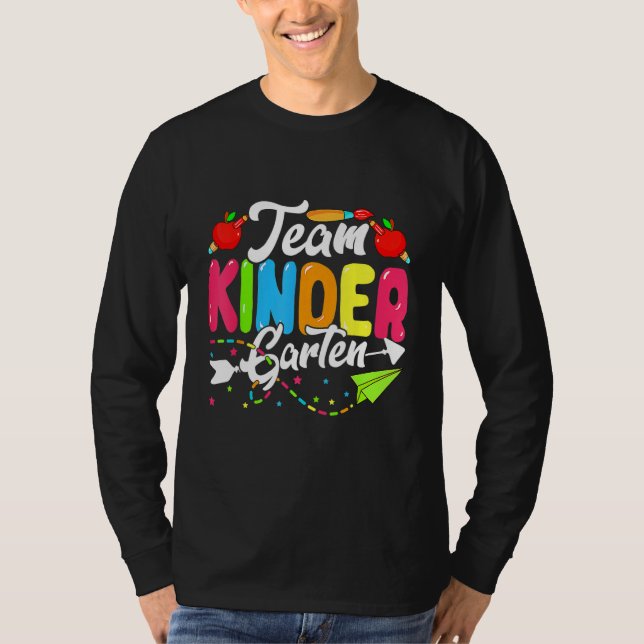 Cute Team Kindergarten Happy Back To School Teache T Shirt (Framsida)