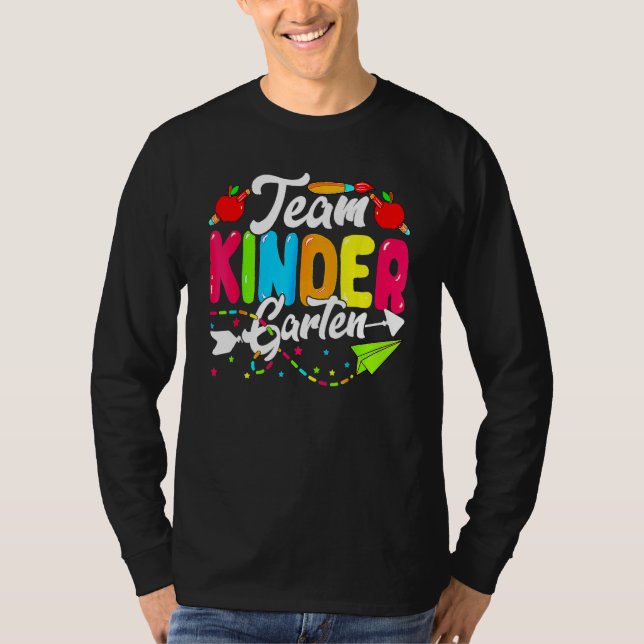Cute Team Kindergarten Happy Back To School Teache T Shirt (Framsida)