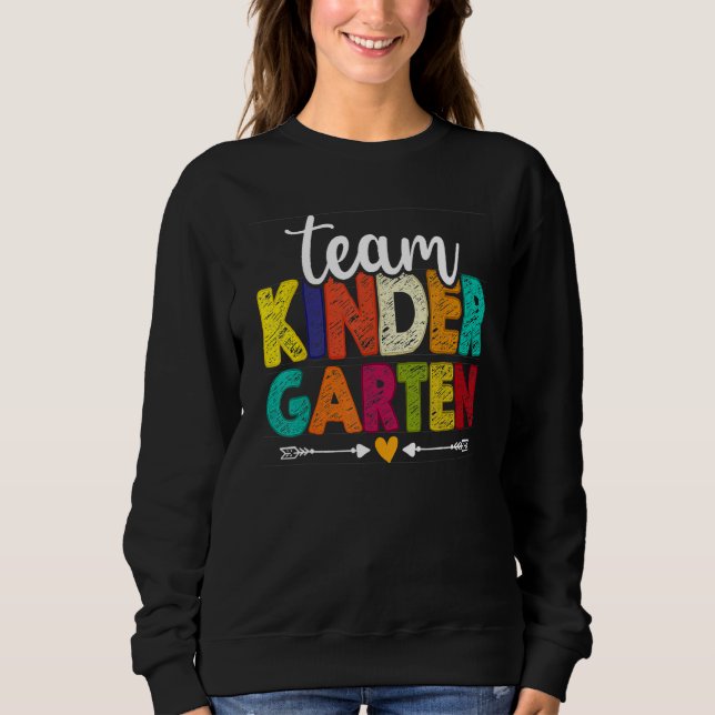 Cute Team Kindergarten Happy Back To School Teache T Shirt (Framsida)