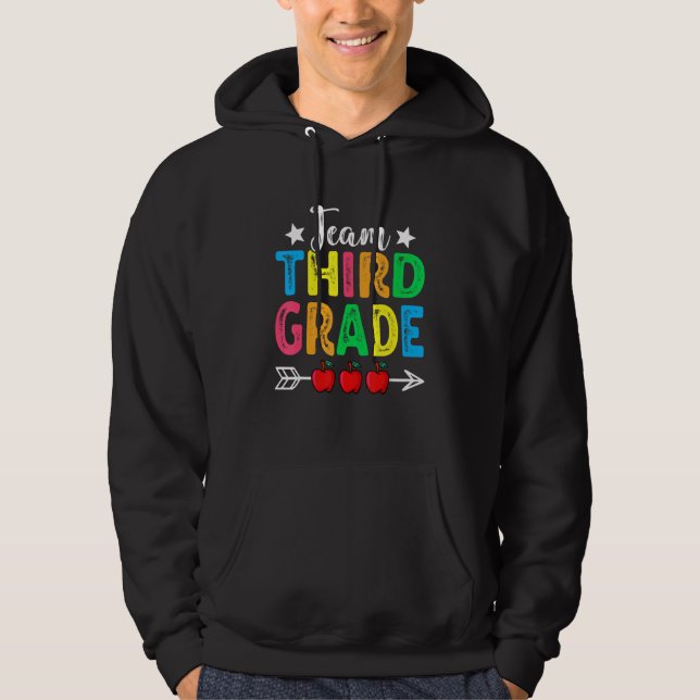 Cute Team Third Grade Teachers Students Back To Sc Hoodie (Framsida)