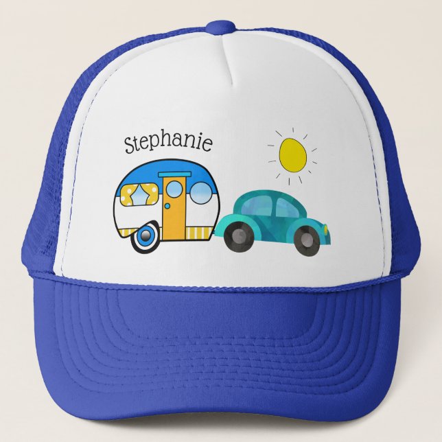 Cute TearDrop Camper Personlig Road Resa Keps (Framsida)