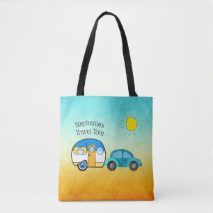 Cute TearDrop Camper Personlig Road Resa Tygkasse