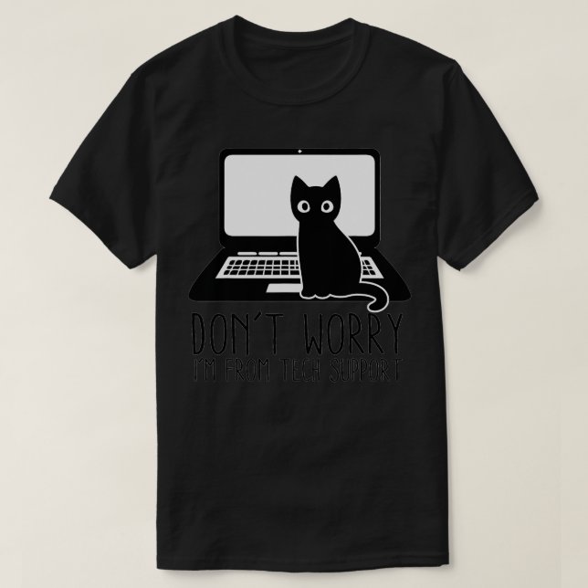 cute tech support cat  t shirt (Design framsida)