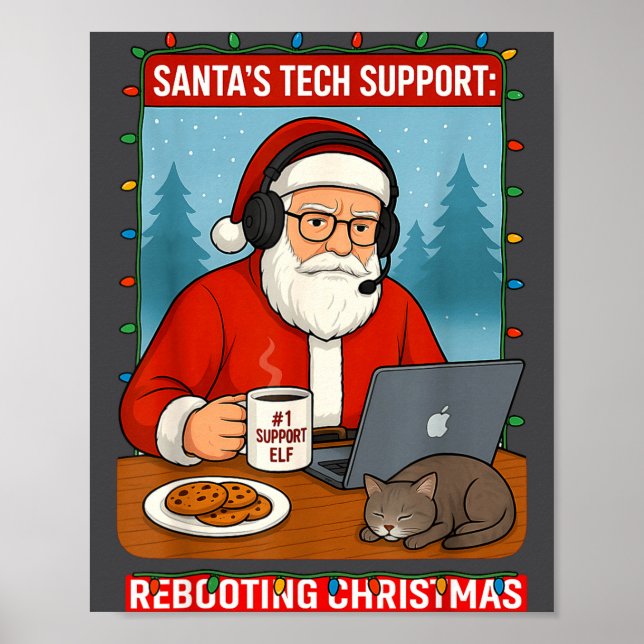 Cute Tech Support s Rebooting Santa Poster (Framsidan)