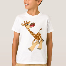 Cute Tecknad Ambling Giraffe Children T-Shirt