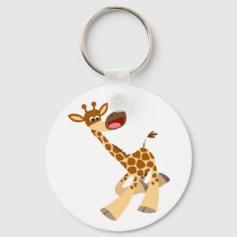 Cute Tecknad Ambling Giraffe Keychain Nyckelring