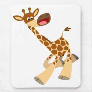 Cute Tecknad Ambling Giraffe Mousepad Musmatta
